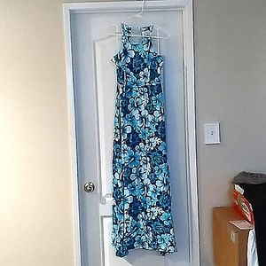 28 Palms sun dress Blue tones/ white
